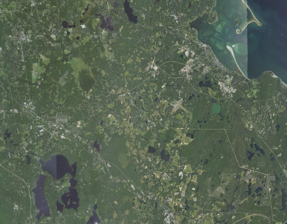 Aerial view of the Plymouth-Carver region